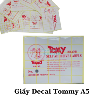 Hình ảnh giấy Decal Tommy A5