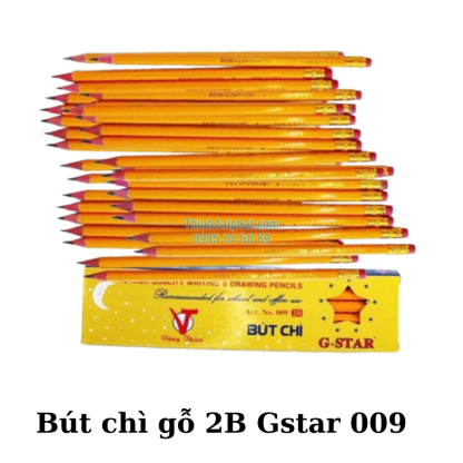 Hộp 12 Cây Bút Chì Đen Thân Gỗ GSTAR GS009 - 2B - Hình ảnh 2