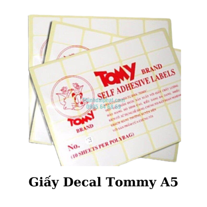 Hình ảnh giấy Decal Tommy A5