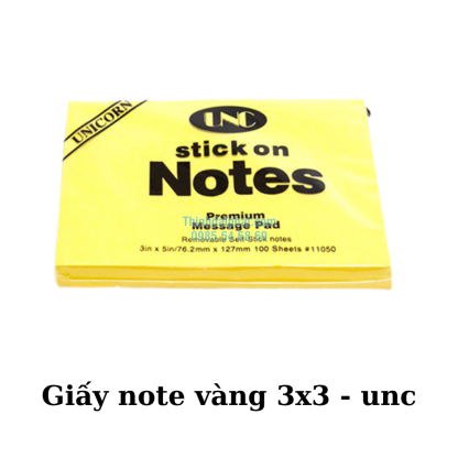 Hình ảnh giấy Note vàng 3x3 UNC