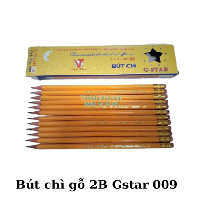 Hộp 12 Cây Bút Chì Đen Thân Gỗ GSTAR GS009 - 2B - Hình ảnh 3