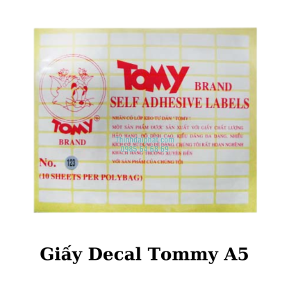 Hình ảnh giấy Decal Tommy A5