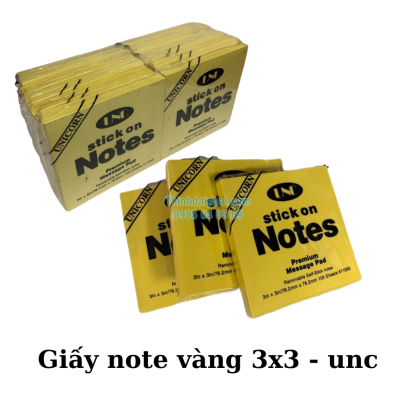 Hình ảnh giấy Note vàng 3x3 UNC