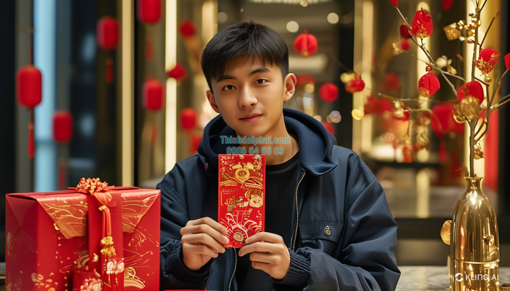 Hình ảnh bao lì xì đỏ văn hóa hiện đại
